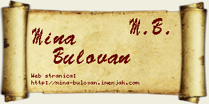Mina Bulovan vizit kartica